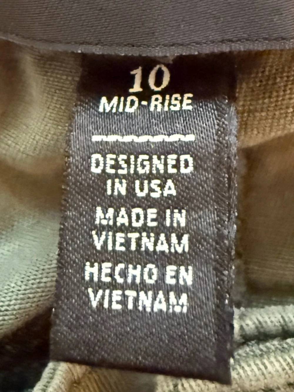 White House Black Market Olive Mid-Rise Straight Crop Pants Size 10 - Picture 3 of 10